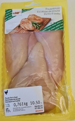 Escalopes de poulet front packaging