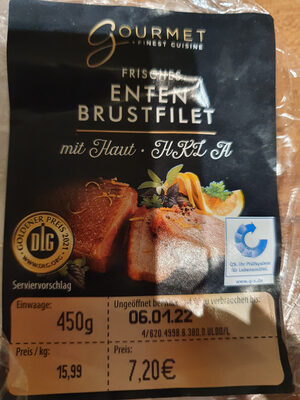 Frisches Entenbrustfilet mit Haut, HKL A