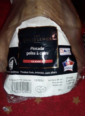 Pintade prêt a cuire front packaging