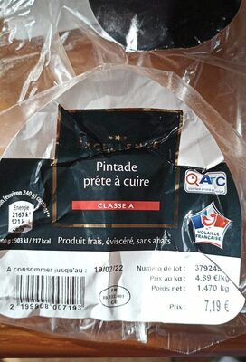 Pintade prête à cuire