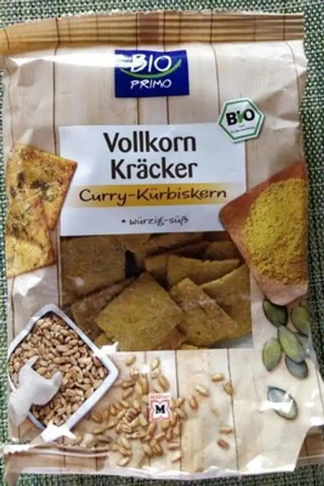 Vollkorn Kräcker Curry-Kürbiskern