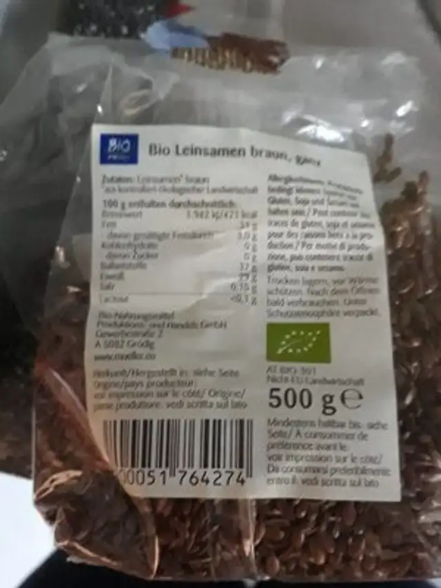 Leinsamen nutrition facts table