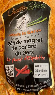 Rôti de magret de canard du gers au piment d'Espelette