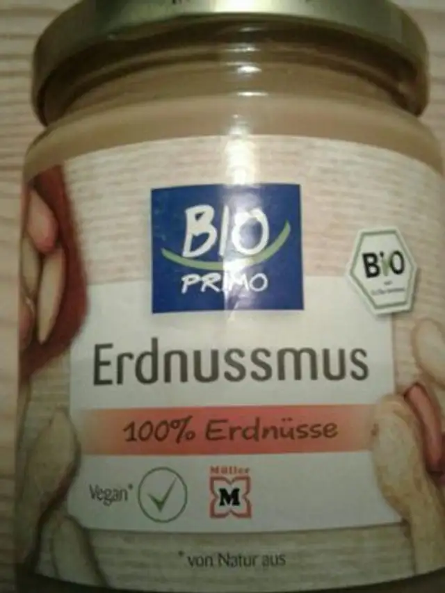 Erdnussmus nutrition facts table