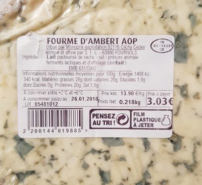 Gourmet d'Albert AOP front packaging