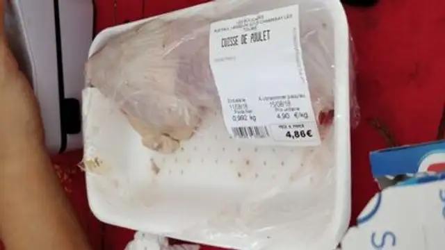 Escalope de poulet ingredients label