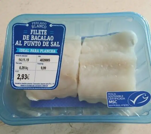 Filete de bacalao al punto de sal