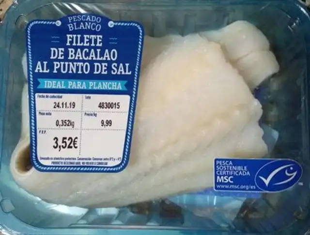 Filete de bacalao al punto de sal