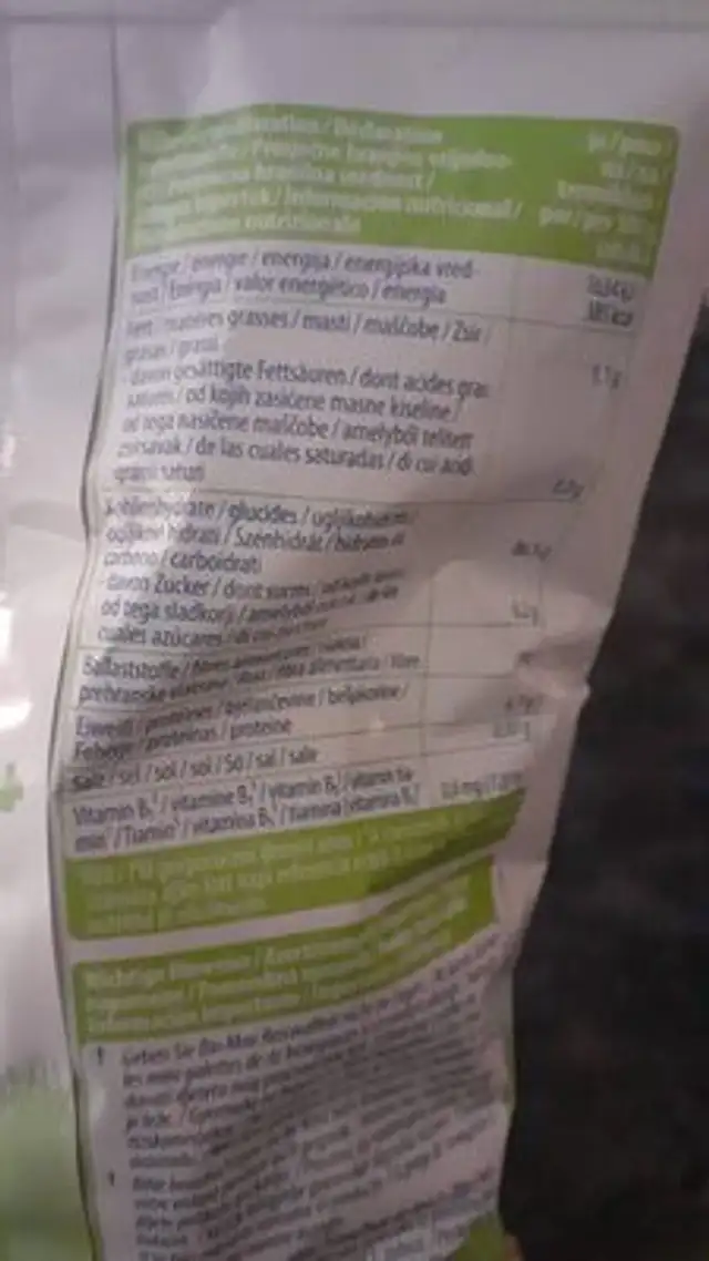 Bio Mini Reiswaffeln nutrition facts table