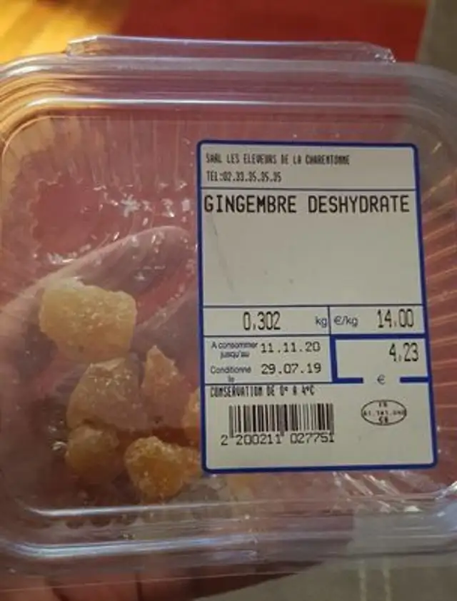 Gingembre déshydraté