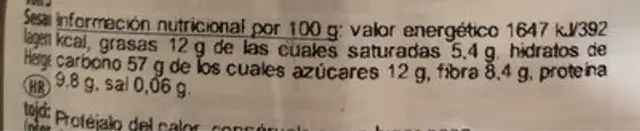 Schokomüsli nutrition facts table
