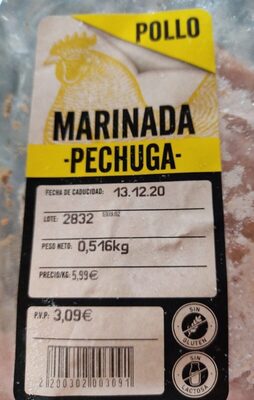 Pechuga marinada de pollo