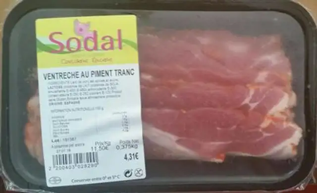Ventrèche au piment tranchée