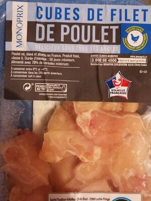 Cube de filet de poulet front packaging