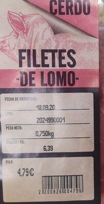 Filetes de lomo front packaging