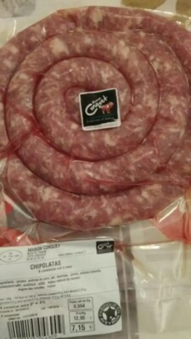 Chipolatas nutrition facts table