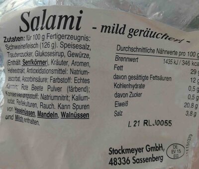 Salami, eingeschweißte Endstücke, mild geräuchert