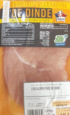 Escalope de dinde Monoprix front packaging