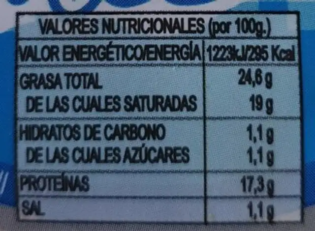 Queso fresco nutrition facts table