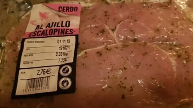 Cerdo al ajillo nutrition facts table