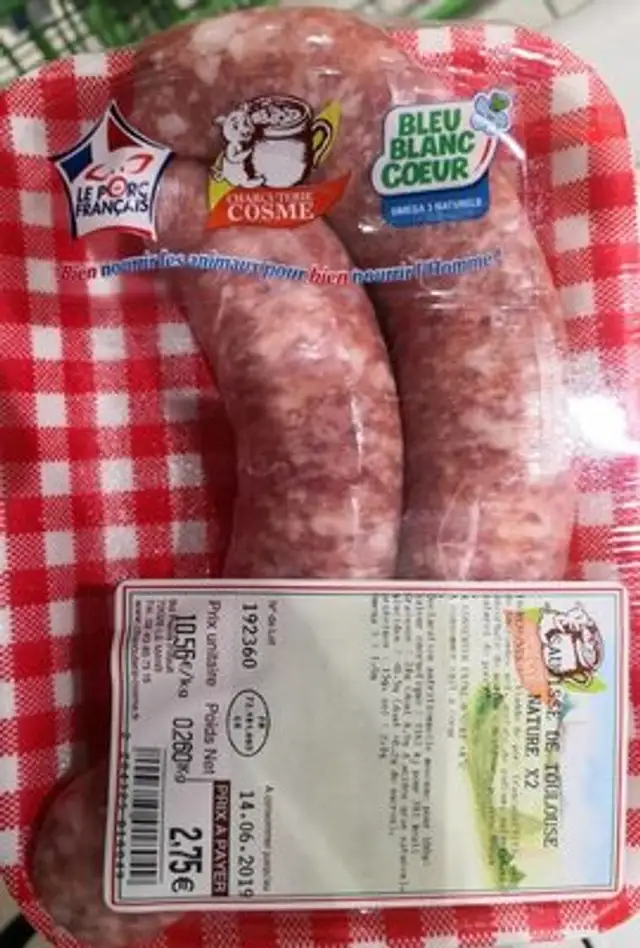 Saucisse de Toulouse nature