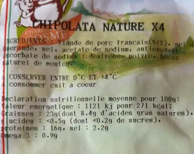 Chipolatas nature x4