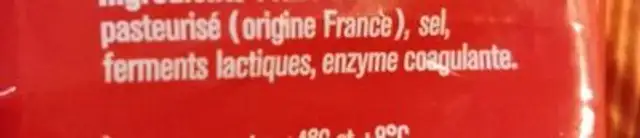 Emmental ingredients label