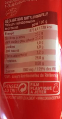Emmental etoile d'or ingredients label