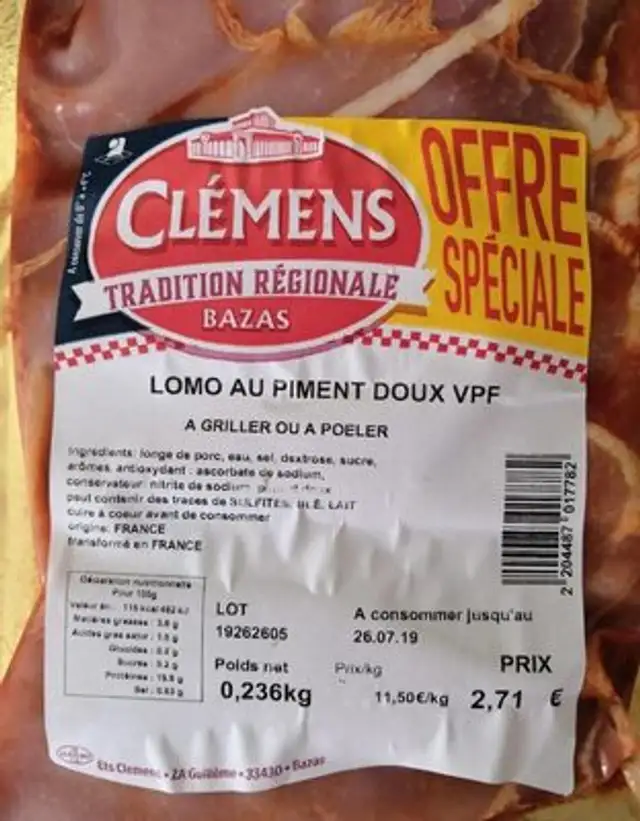 Lomot au piment doux vpf