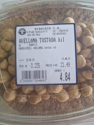 Avellana Tostada front packaging