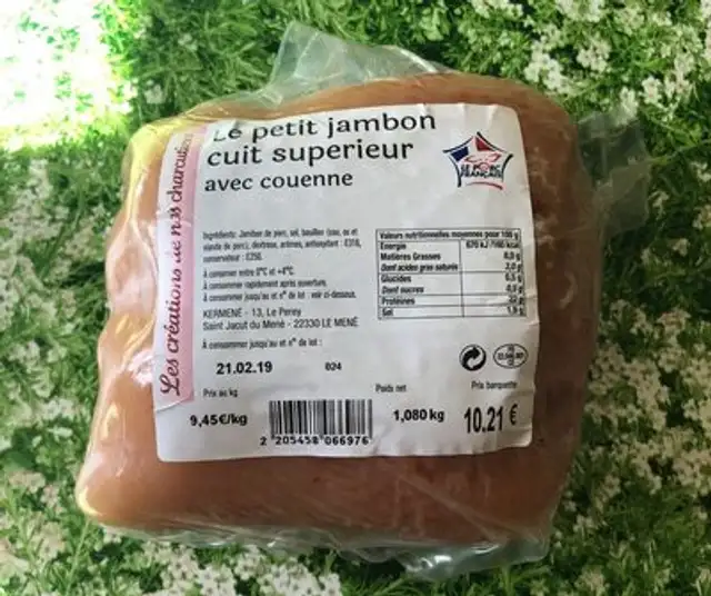 Le Petit Jambon cuit superieur abec couenne