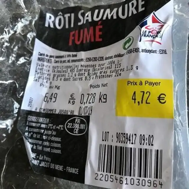 Rôti saumuré fumé