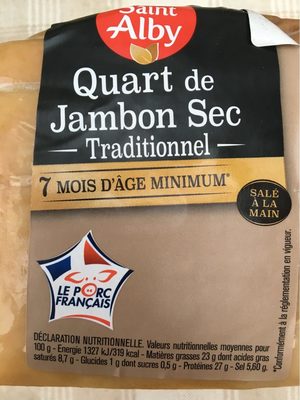Quart de jambon sec front packaging