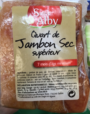 Quart de Jambon Sec supérieur front packaging