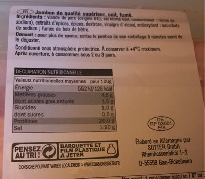 Jambon traditionnel fume au bois de hêtre