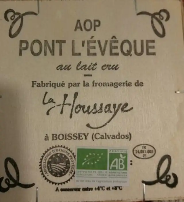 Pont l'évêque ingredients label