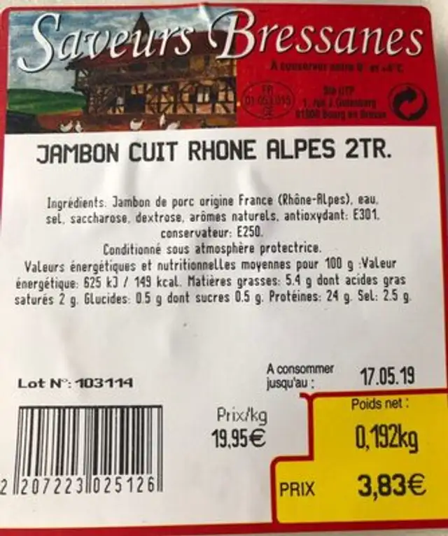 Jambom cuit RHONE ALPES 2TR