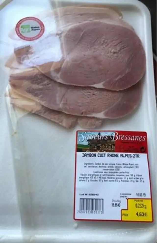 Jambon cuit rhone alpes 2TR