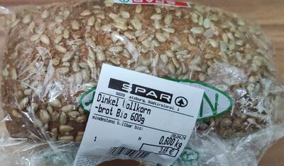 Dinkel Vollkornbrot Bio front packaging