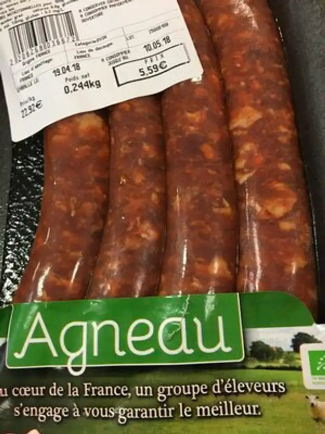 Merguez ingredients label
