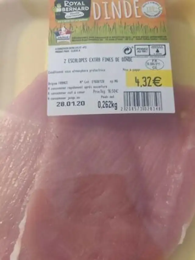 Escalope de dinde extra fines