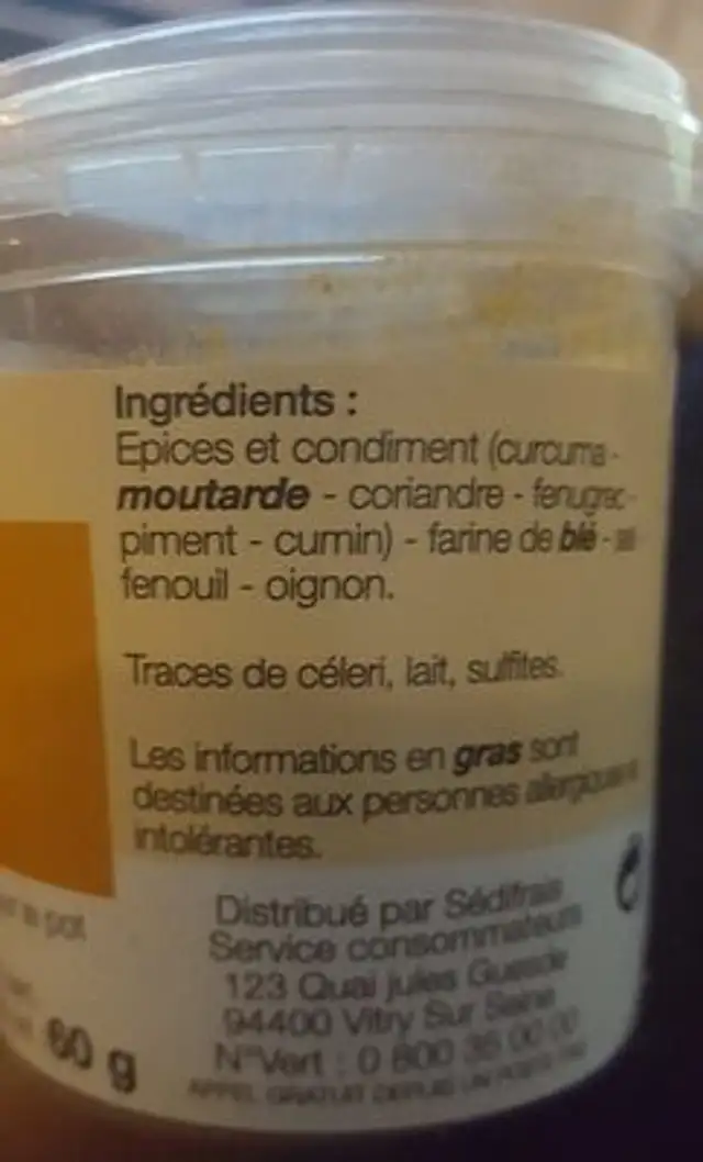 Unknown ingredients label