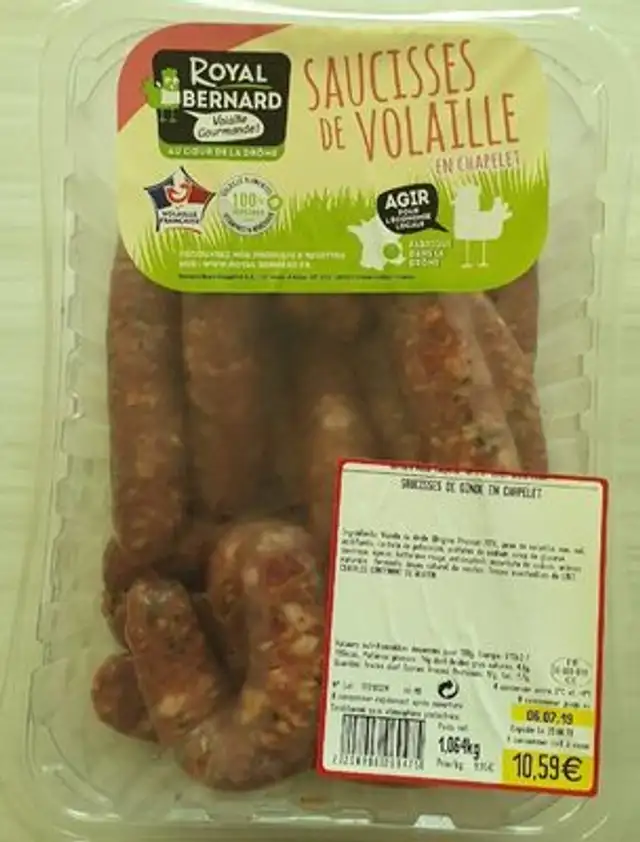Saucisses de dinde en chapelet