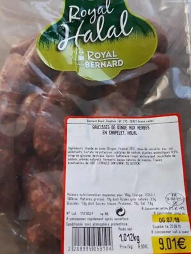 Saucisse de dinde aux herbes en chapelet halal