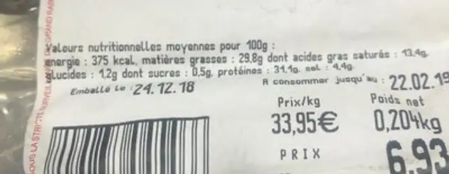 Sec a croquer ingredients label