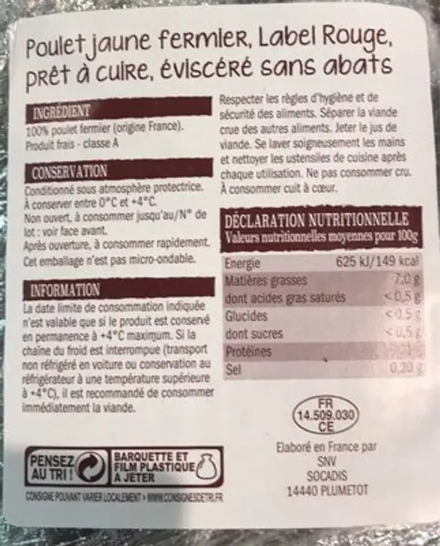 Poulet fermier eleve en plein air