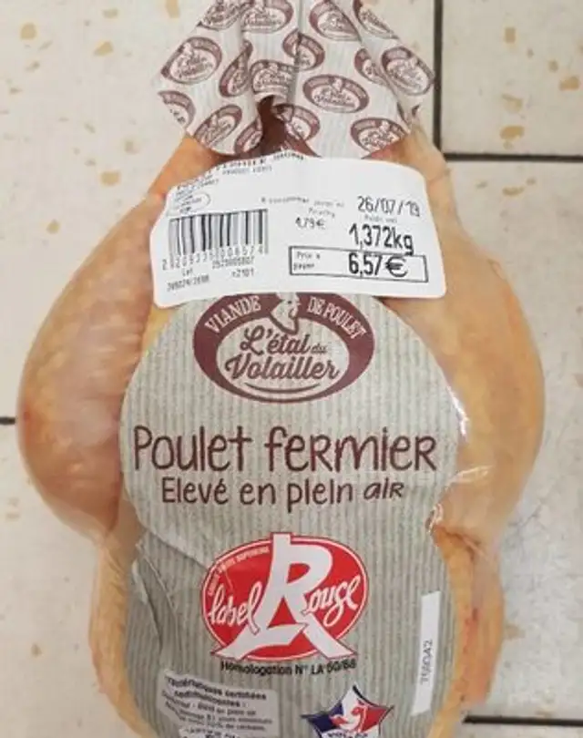 Poulet fermier élevé en plein air