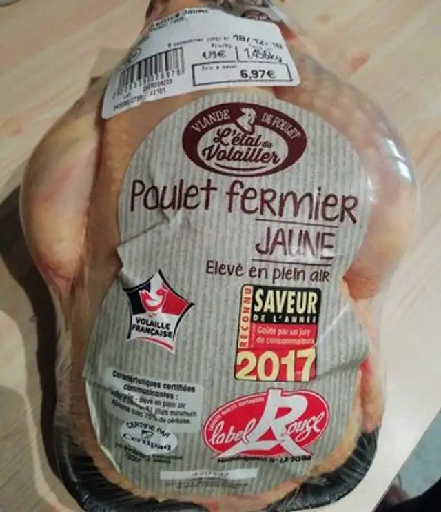 Poulet jaune fermier label rouge