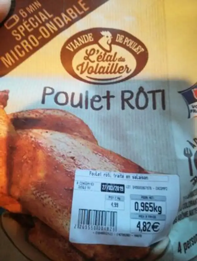 Poulet rôti front packaging