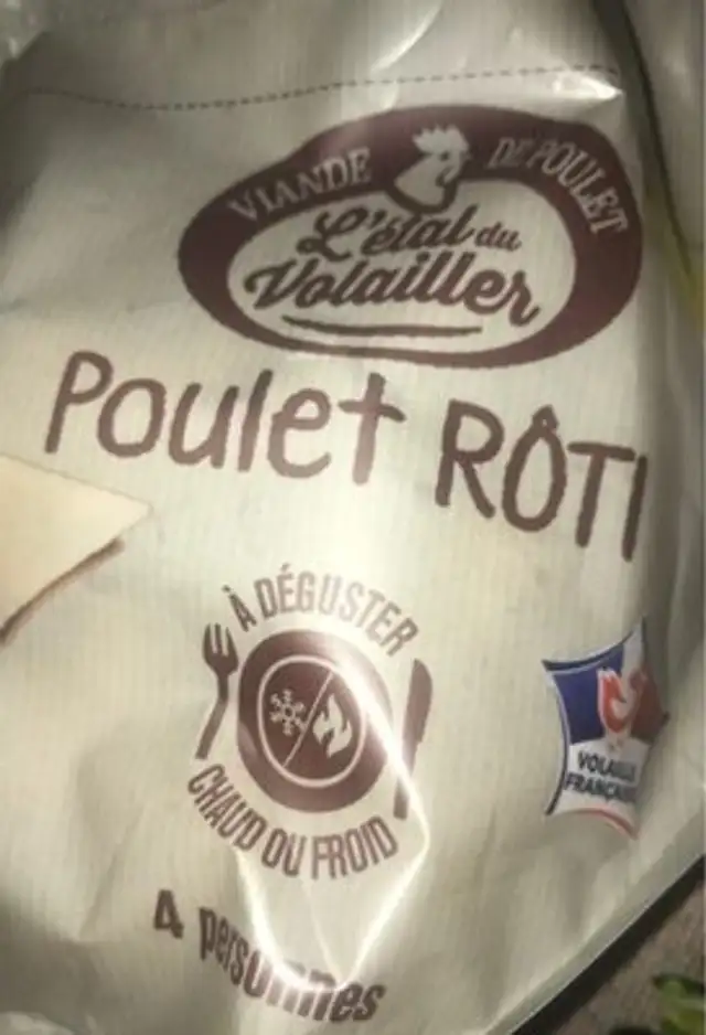 Poulet rôti nutrition facts table
